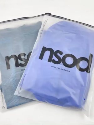 1015 Custom Printed Ziplock Matte Frosted Clothing Bags